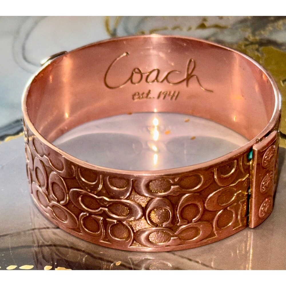 Coach vintage wide copper cuff bracelet